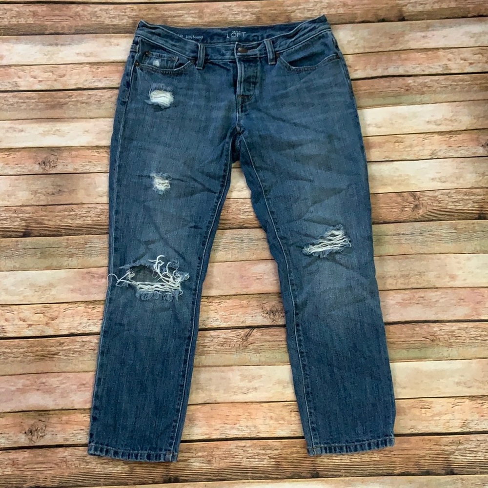 Loft Distressed Boyfriend Jeans